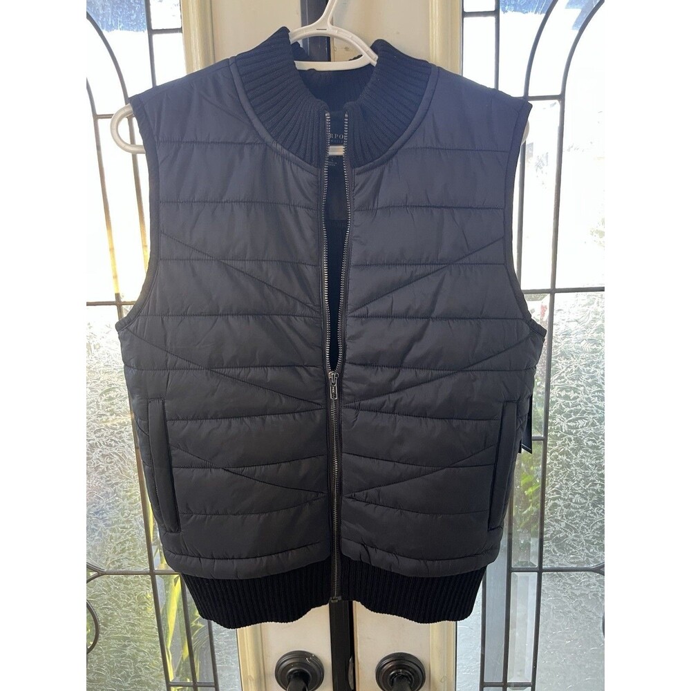 Liverpool Los Angeles Womens Puffer Vest Petite Large Black Quilted Gorpcore NWT